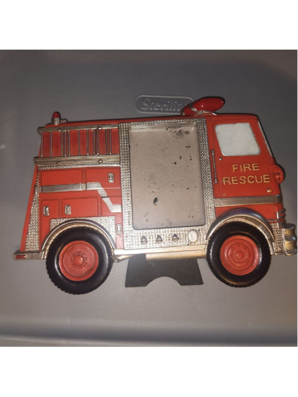 Fire Truck Picture Frame Red Fire Rescue Engine Novelty Desk Decor